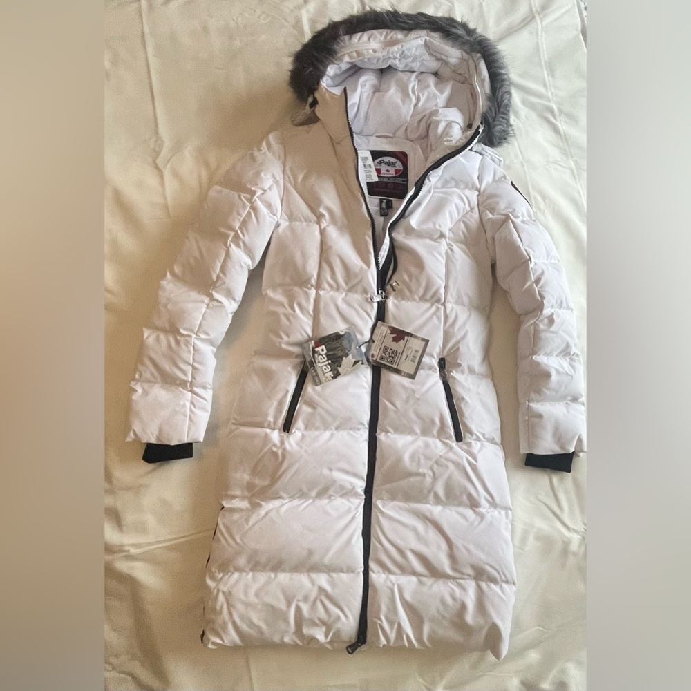 NWT Pajar White Long Puffer Coat Size S